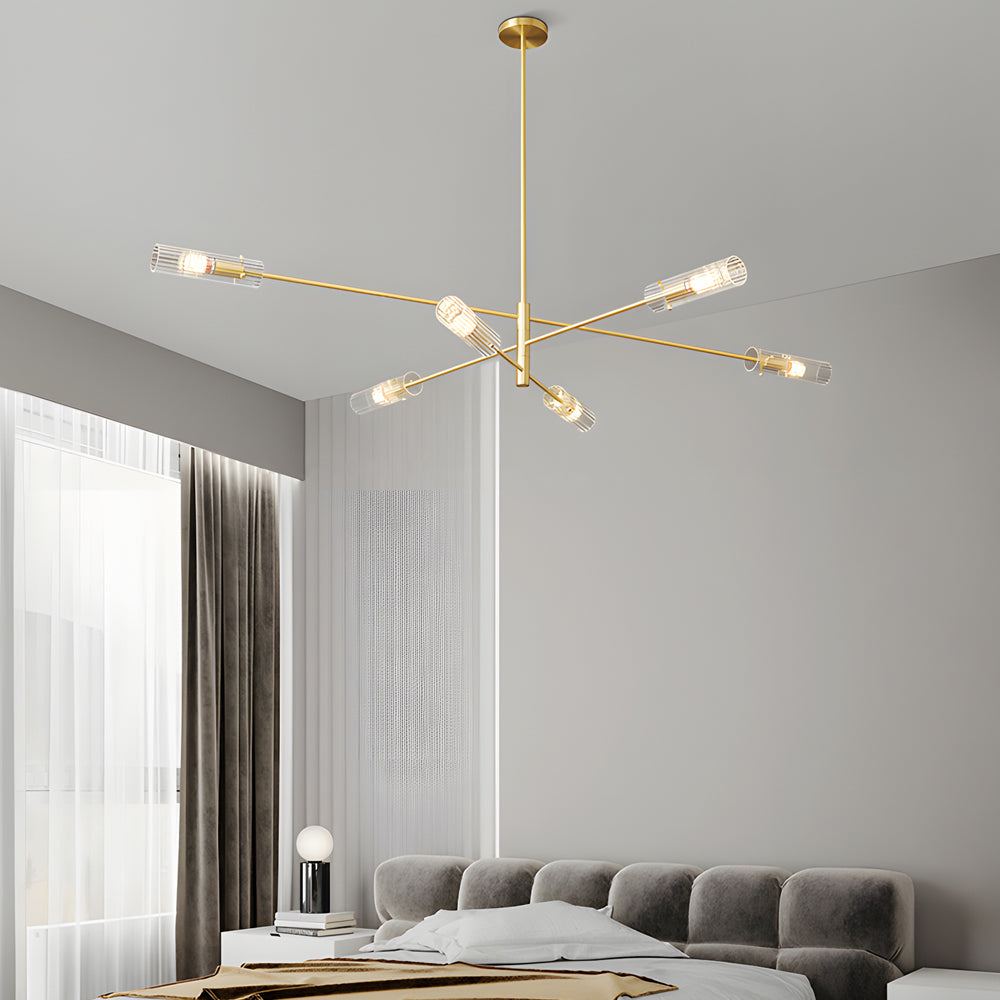 Bronze copper sputnik 8-light chandeliers - industrial