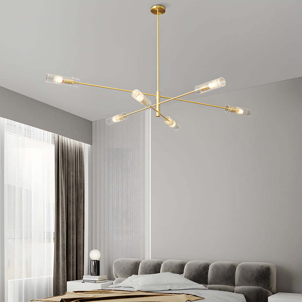 Industrial Sputnik Copper Linear Pendant 6/8-Light