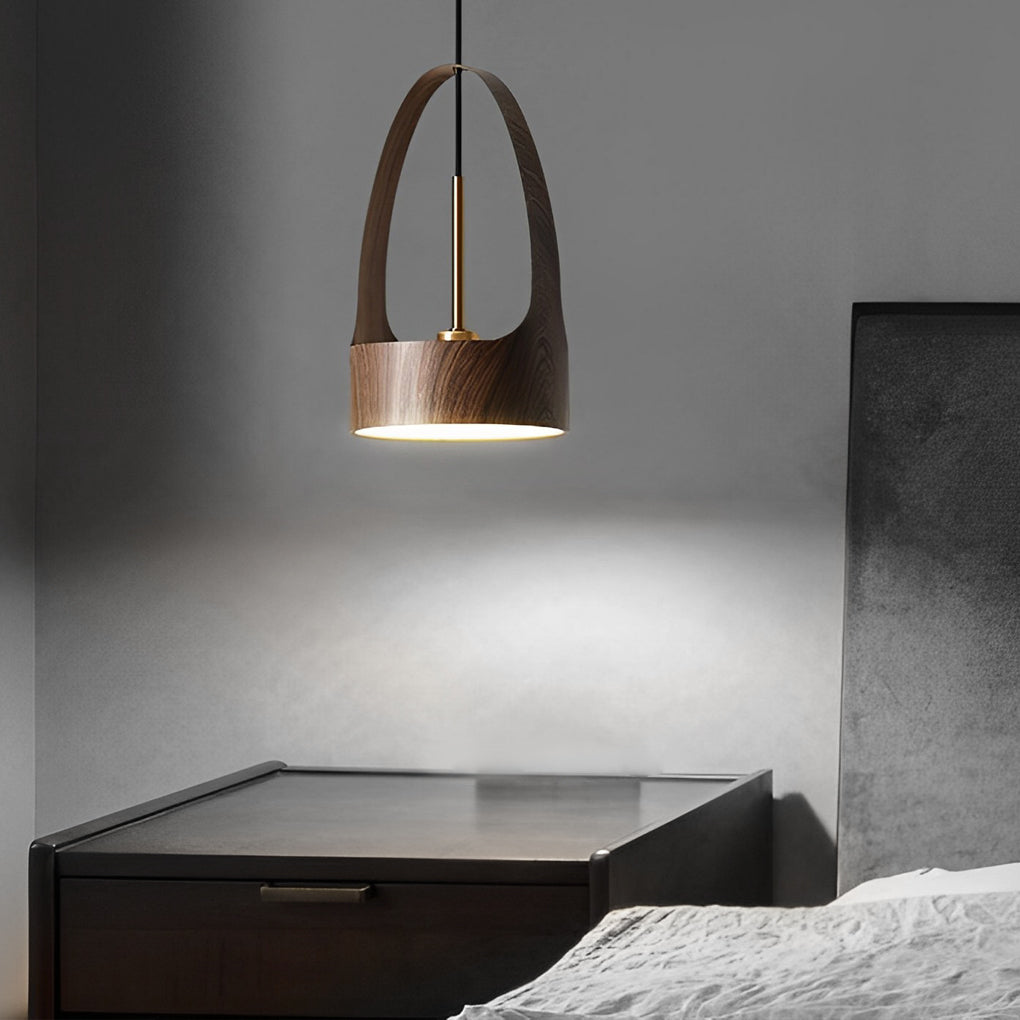 Modern mini texture wood pendant lighting in acrylic — Cool White (6000K)