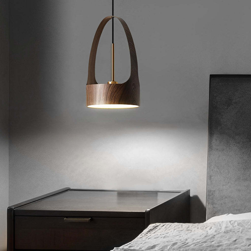 Wood Texture Acrylic LED Nordic Mini Pendant