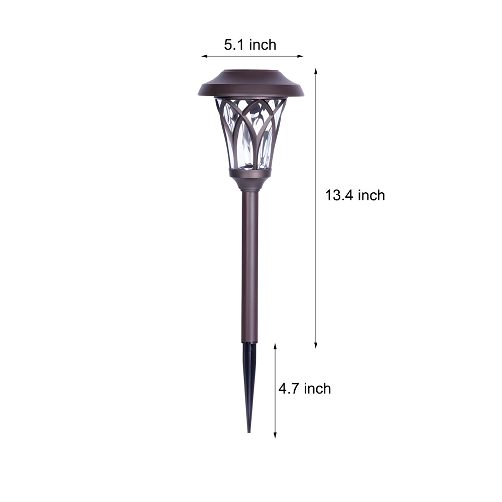 Waterproof Metal Glass LED Retro Modern Solar Powered Lawn Lights-Lighom