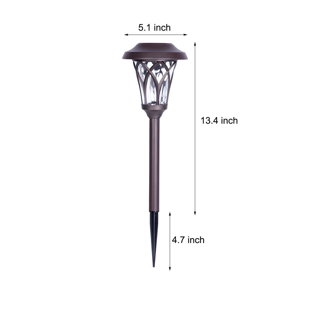 Waterproof Metal Glass LED Retro Modern Solar Powered Lawn Lights-Lighom