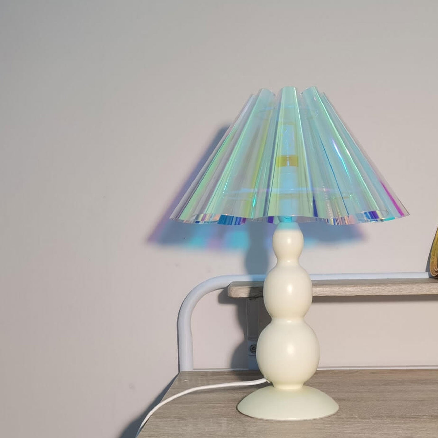 Vintage Petal Pleated Fabric Gourd Lamp — Push Button+Dimming(brightness) (110V-240V) / Colorful Shade