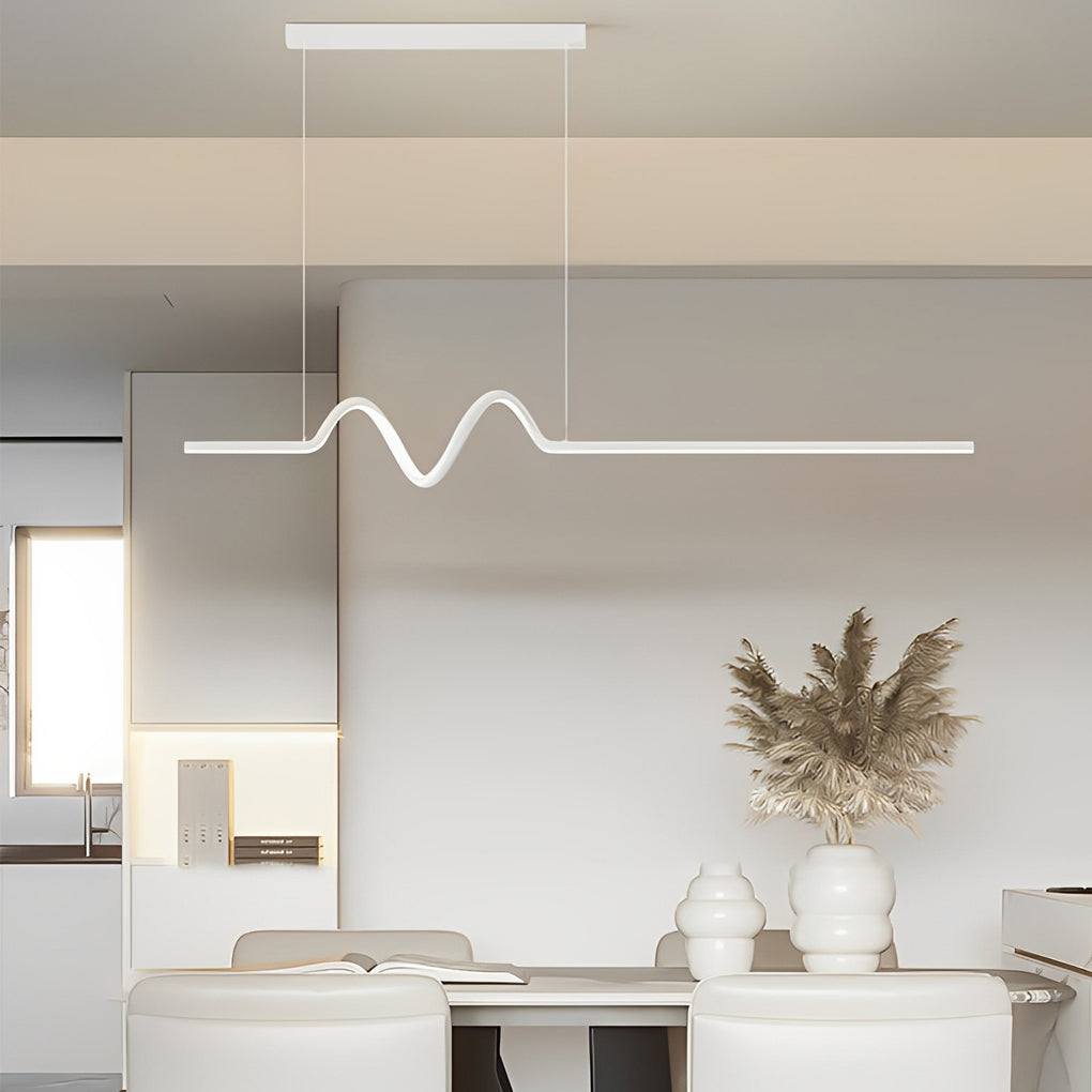 Minimalist Wavy Strip Dimmable LED Nordic Chandelier