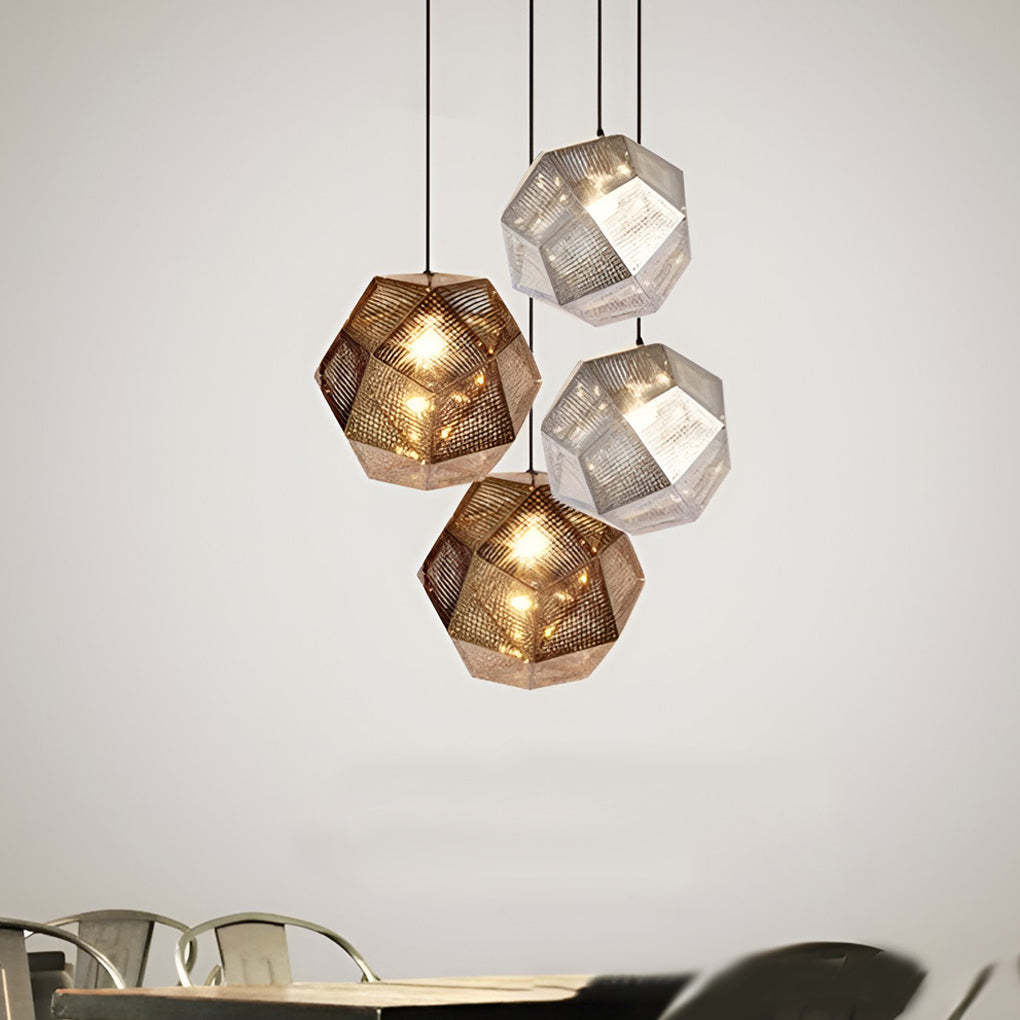 Geometric Round Metal Postmodern Pendant