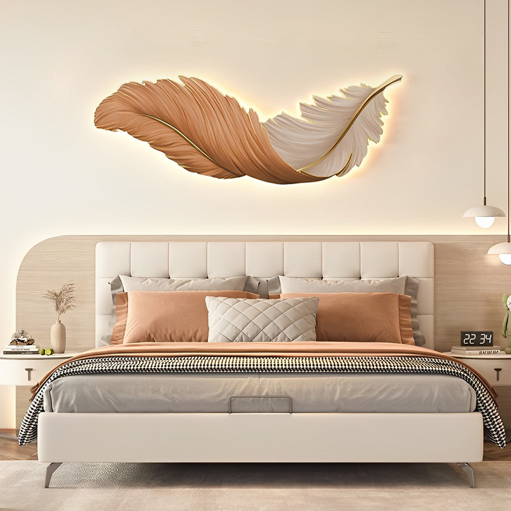 Luxury Creative Feathers USB DC5V Remote Control LED Modern Wall Lights-Lighom