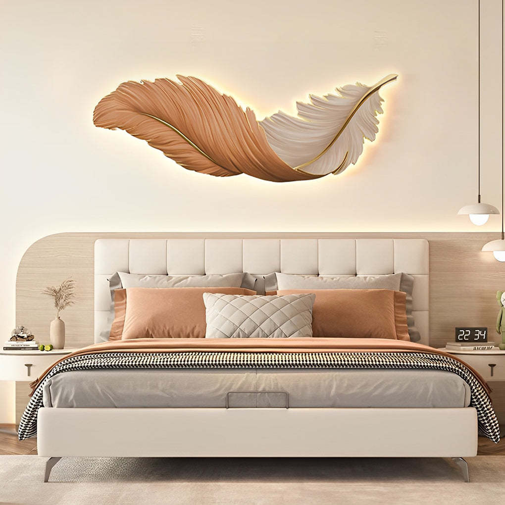 Luxury Creative Feathers USB DC5V Remote Control LED Modern Wall Lights-Lighom