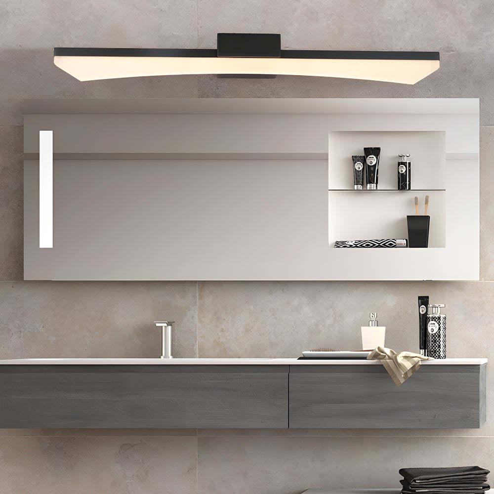Sleek Curved Linear LED Vanity Light — Black