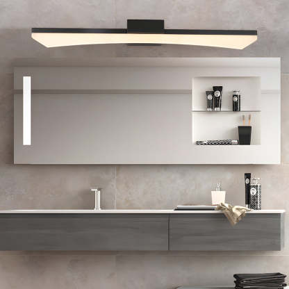 Ultra-Sleek Curved Linear LED Vanity Light for Modern Bathrooms-Lighom