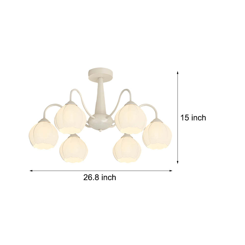 Round Flower Bell Orchid Dimmable Modern Chandelier