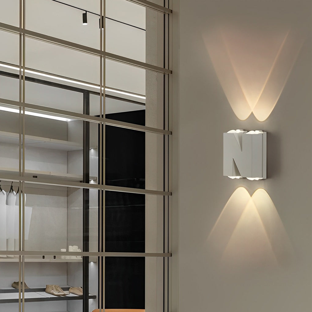 Black metal letter outdoor wall lighting - modern — Letter N / Matte Black