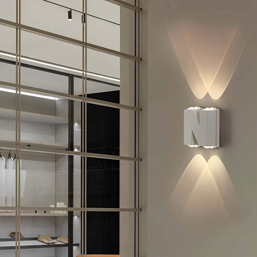 N/V/W Letters Creative Waterproof Modern LED Outdoor Wall Sconce Lighting-Lighom