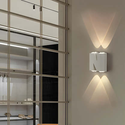 N/V/W Letters Creative Waterproof Modern LED Outdoor Wall Sconce Lighting-Lighom