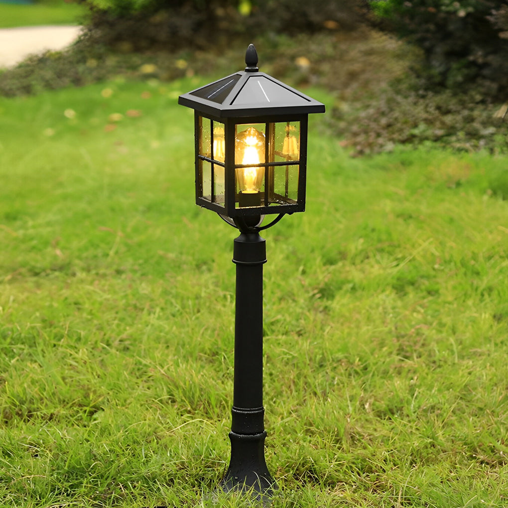 Lighom modern pavilion lawn black landscape lighting — Solar / Set of 2