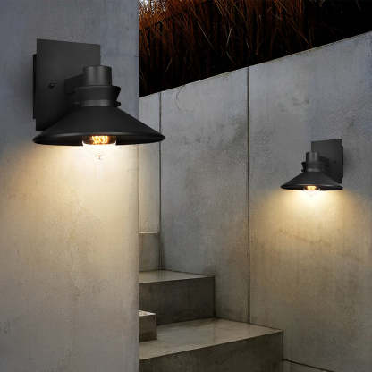 Minimalist Waterproof Black European-style Wall Lamp Exterior Lights-Lighom