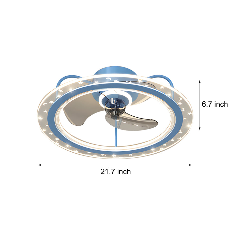 Round Star Decor 3-Step Modern Bladeless Fan
