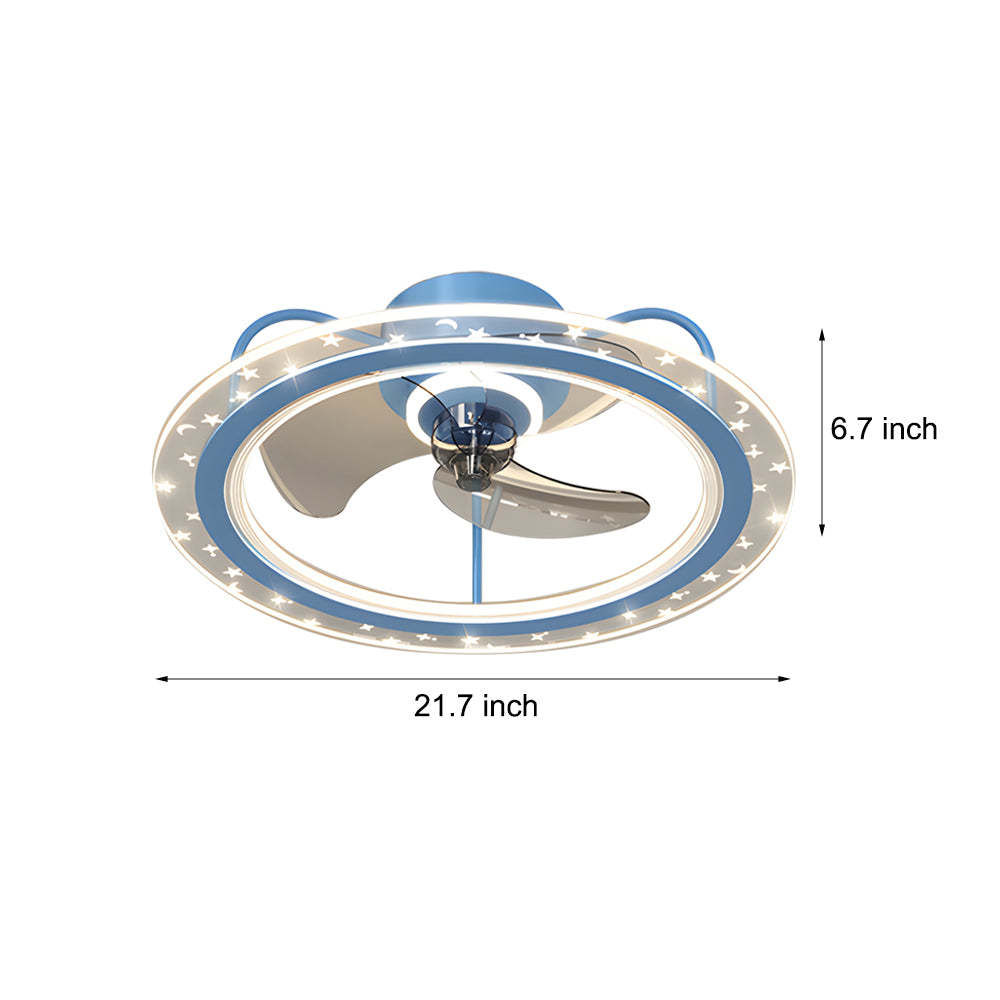 Round Star Decor 3-Step Modern Bladeless Fan