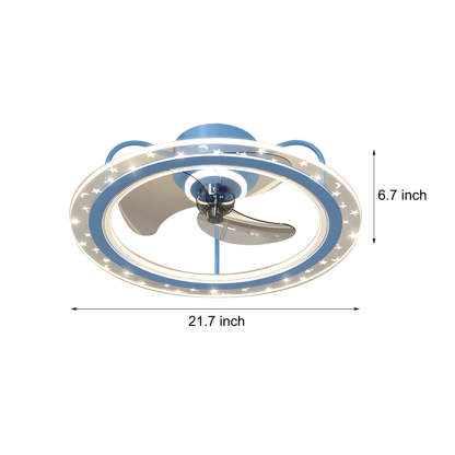 Round Star Decor 3-Step Modern Bladeless Fan