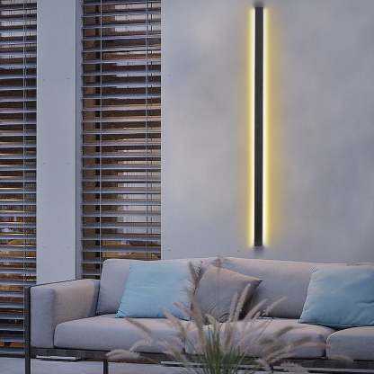 Long Strip LED Waterproof Black Minimalist Outdoor Wall Lights Exterior Lights-Lighom