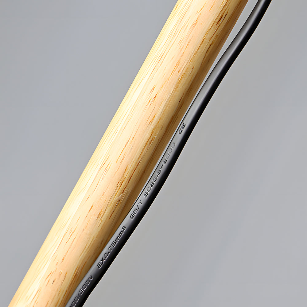 59" Wood Metal Arc LED Task Floor Lamp