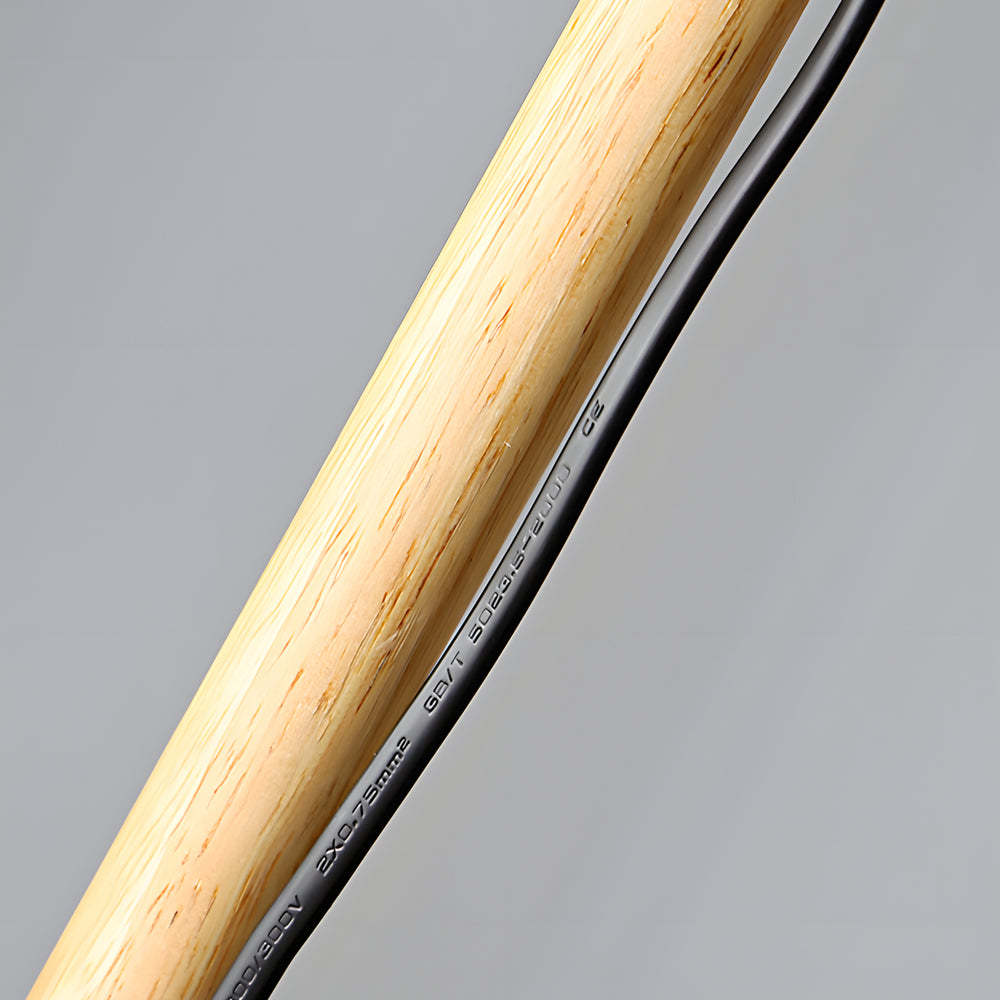 59" Wood Metal Arc LED Task Floor Lamp