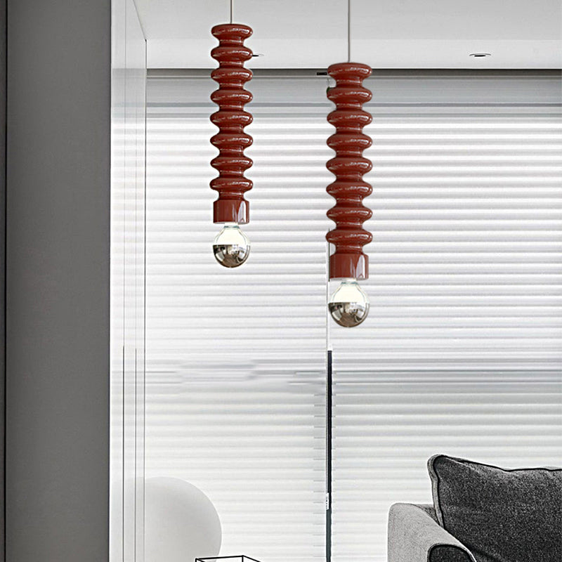 Long Spiral Gourd Metal Semi-Plated Modern Pendant Light