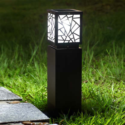 Retro LED Waterproof Black Modern Solar Path Lights Outdoor Lawn Light-Lighom