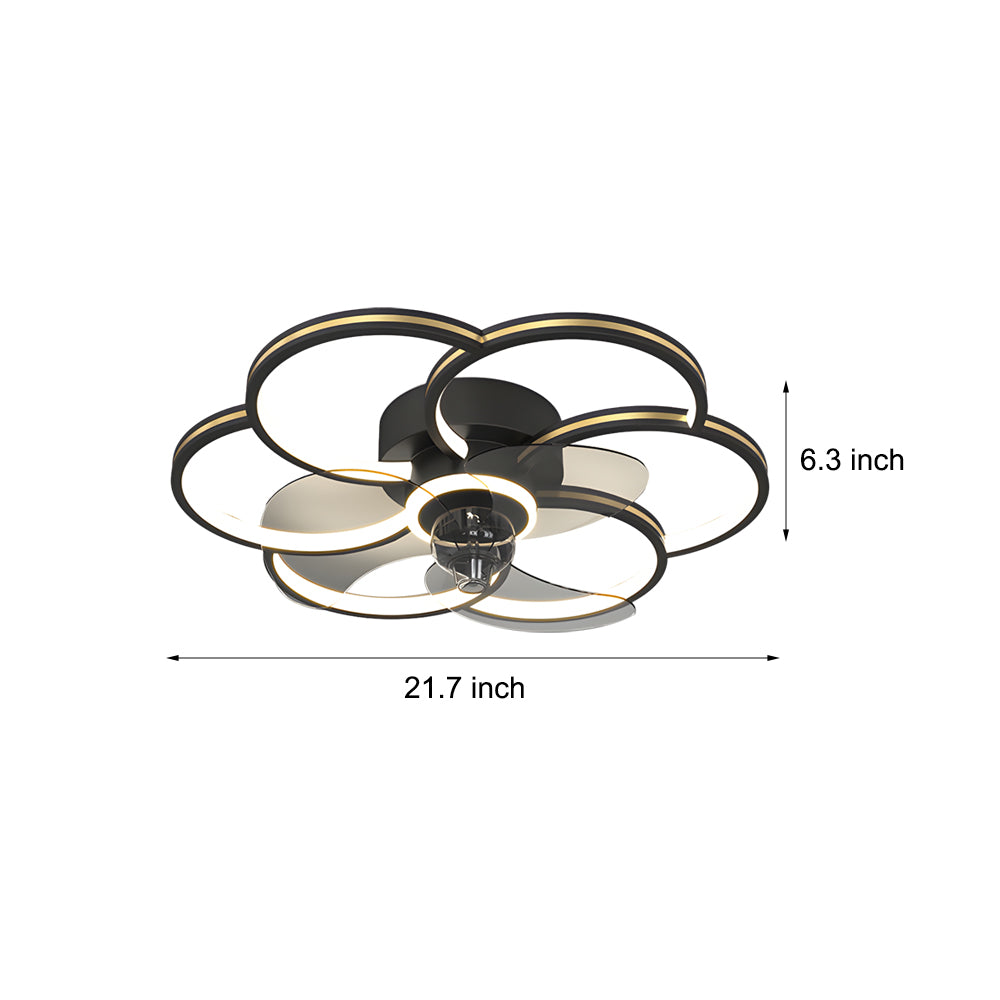 Flower 3-Step Dimming LED Silent Modern Fan