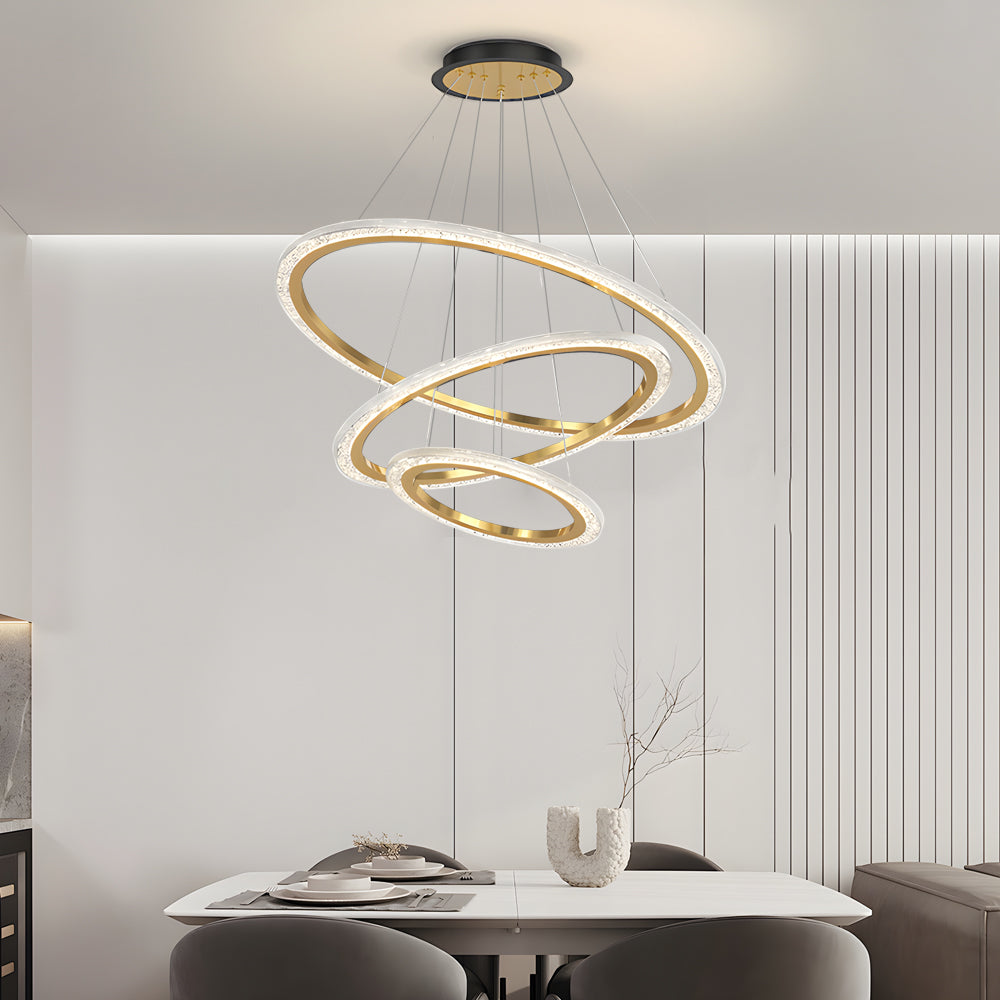 Adjustable Ring Dimmable Modern Chandelier