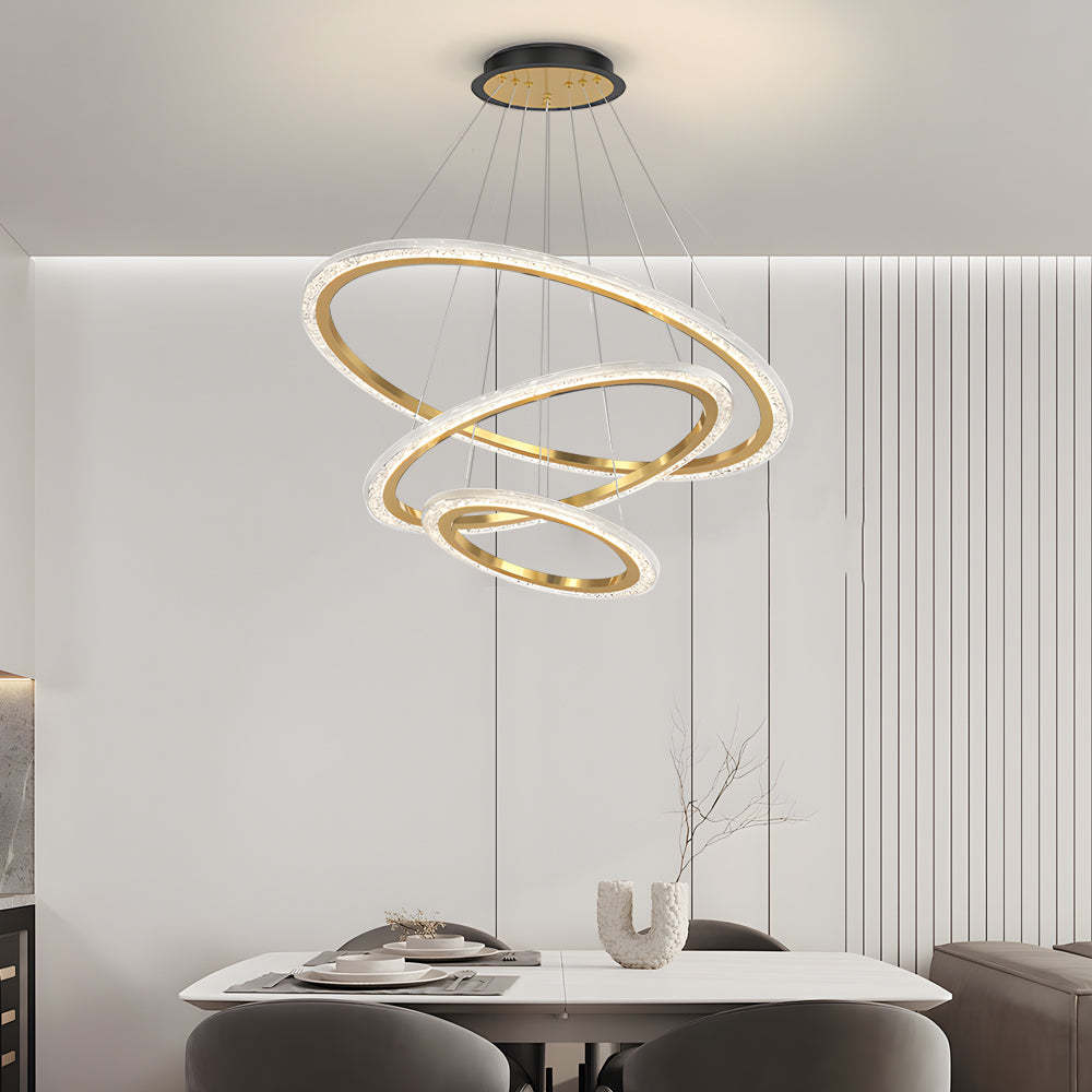 Adjustable Ring Dimmable Modern Chandelier
