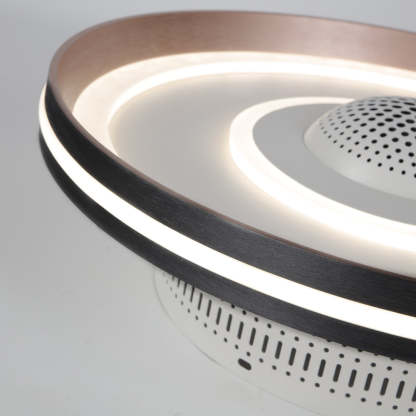 Nordic Round Circles LED Invisible Flush Mount Ceiling Fan Light-Lighom