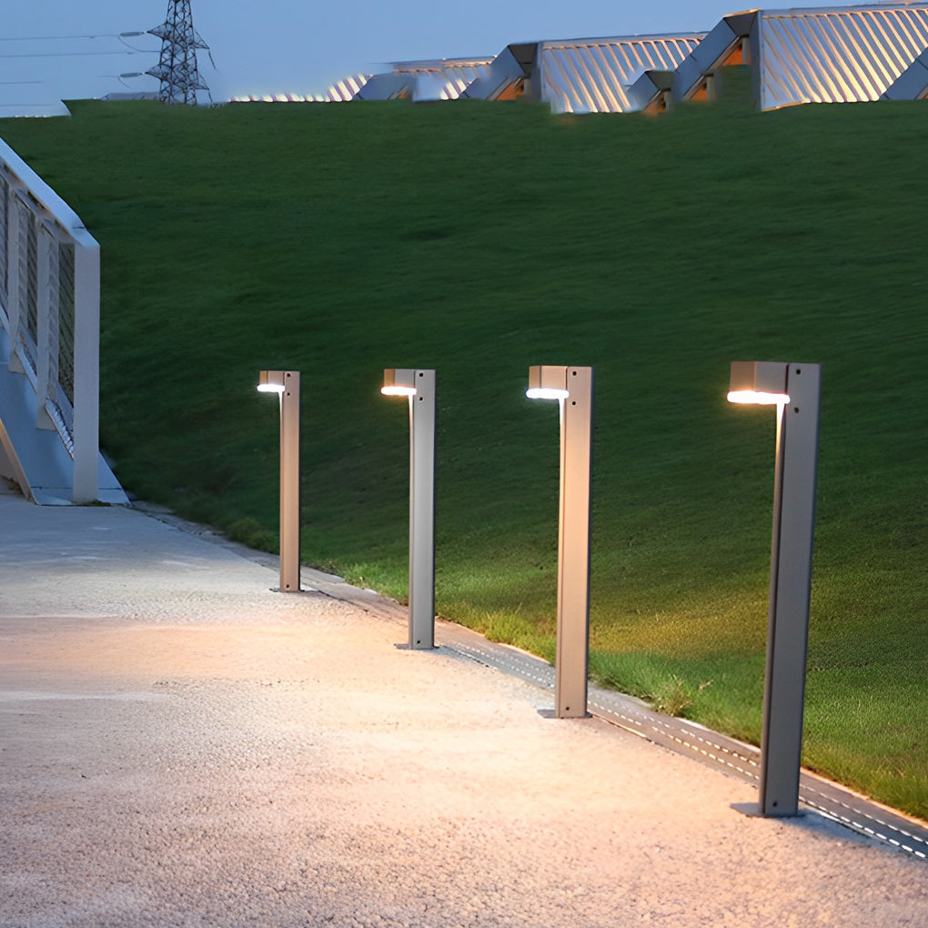 Aluminum Alloy Waterproof LED Black Modern Solar Powered Lawn Lights-Lighom