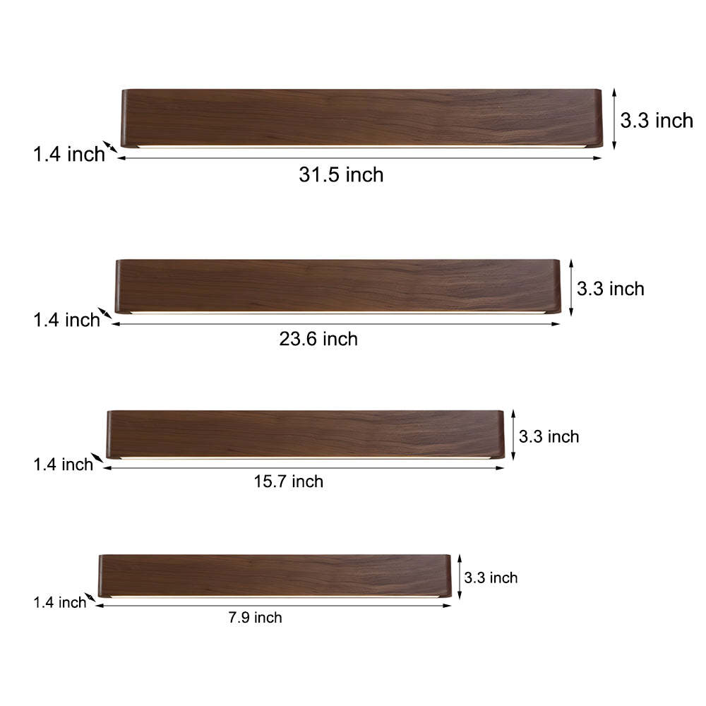 Linear Walnut Wood LED Wall Sconce-Lighom