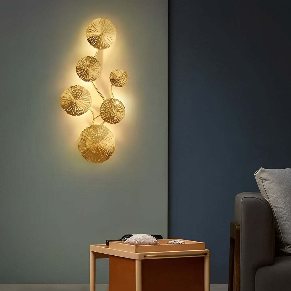 Stainless Steel Lotus Leaves Hollow Modern Decorative Wall Sconces Lighting-Lighom