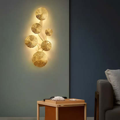 Stainless Steel Lotus Leaves Hollow Modern Decorative Wall Sconces Lighting-Lighom