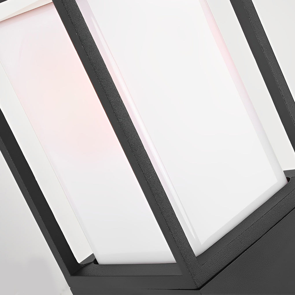 31.49 In. H Aluminum Black Bollard Lights Square Outdoor Path Lights-Lighom