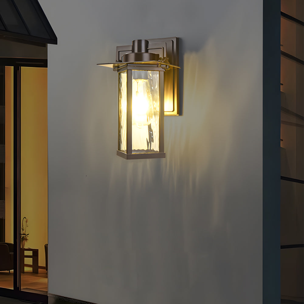 1-Light Glass Outdoor Wall Lantern Sconce-Lighom