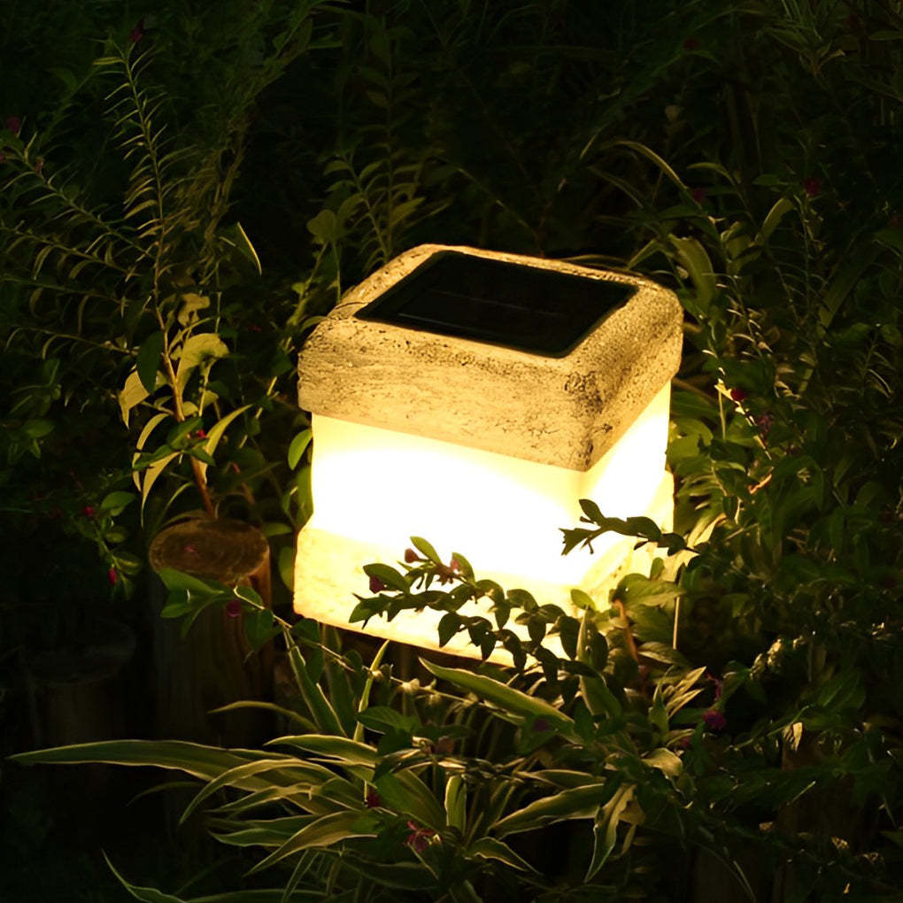 Modern Square Resin Solar Garden Lamp