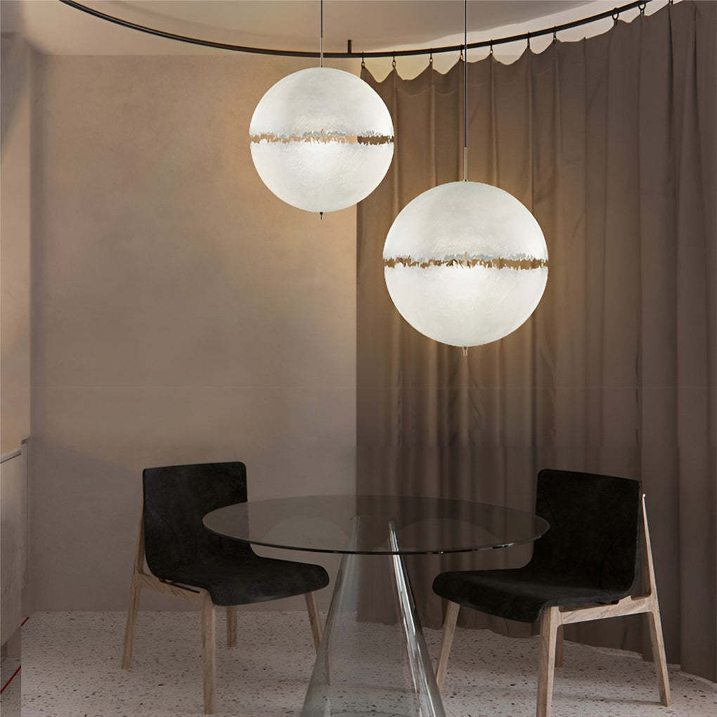 Moon Shaped LED White Nordic Pendant