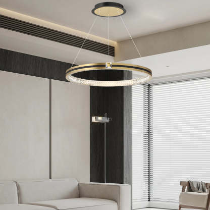 Circle Ring Dimmable Brushed Gold Modern Chandelier