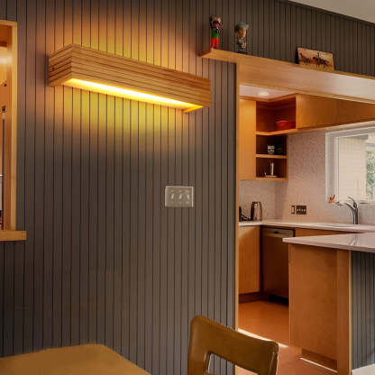 Wood Rectangular Waterproof LED Nordic Wall Sconce Lighting Mirror Light-Lighom