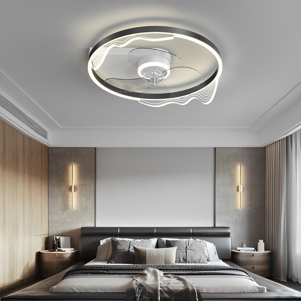 Round LED Mute Intelligent Modern Bladeless Fan