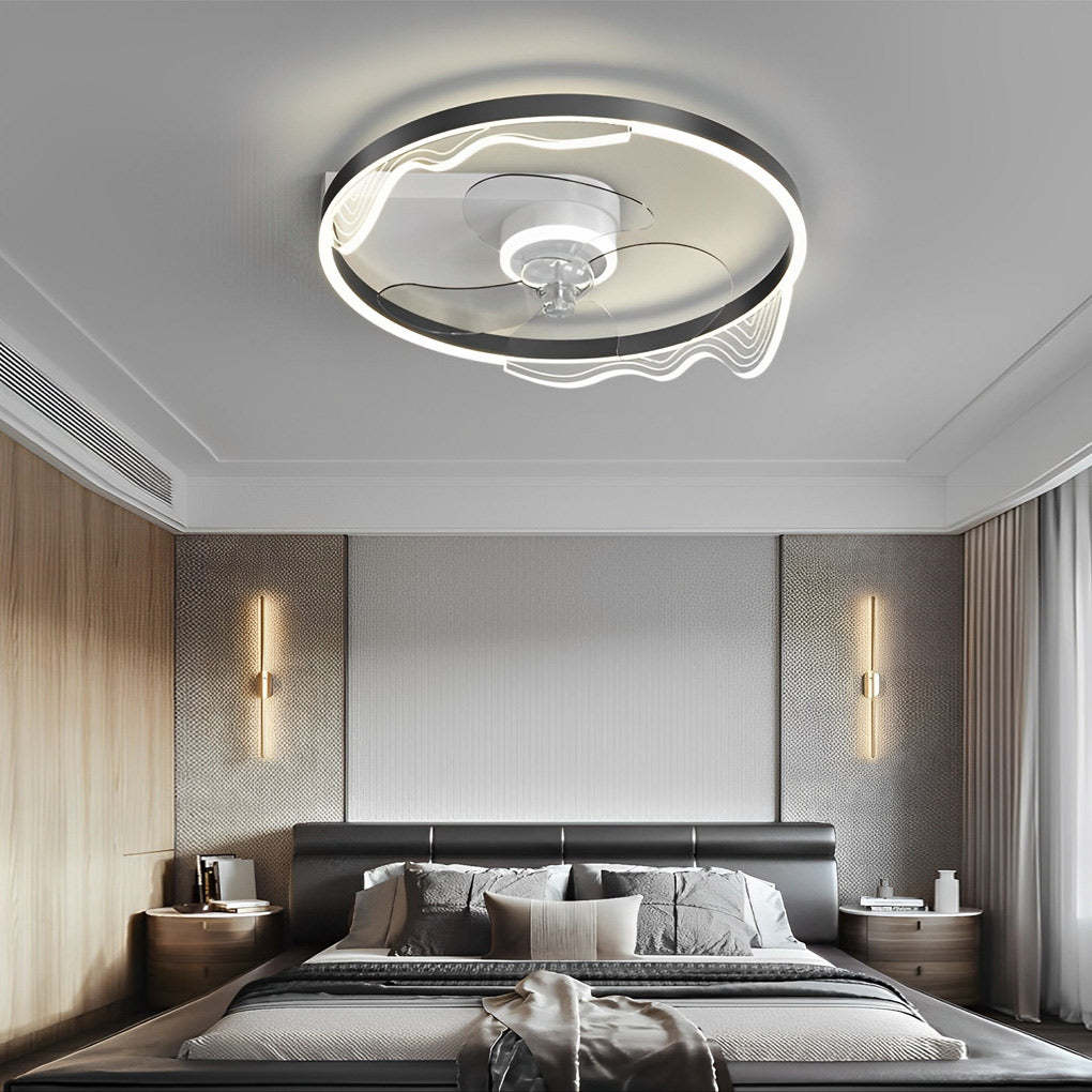 Round LED Mute Intelligent Modern Bladeless Fan