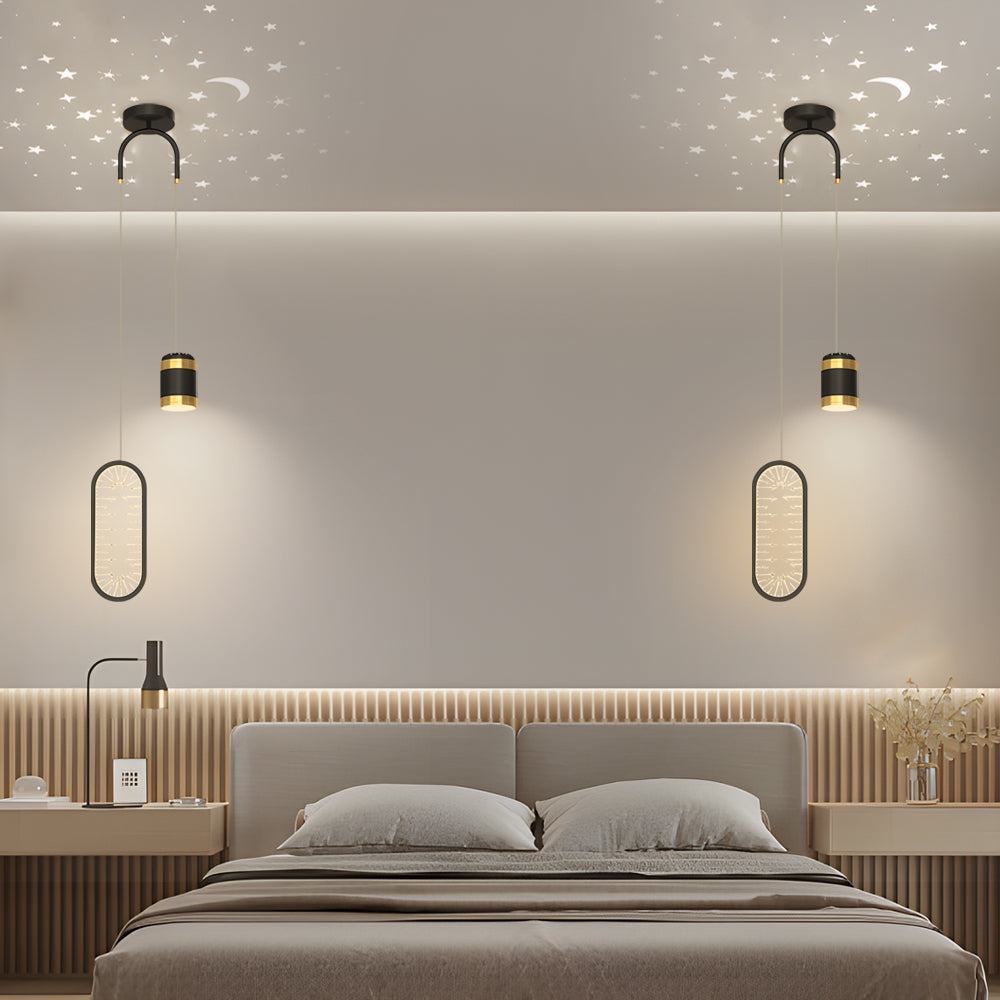 Oval Starry Projection Dimmable Nordic Pendant