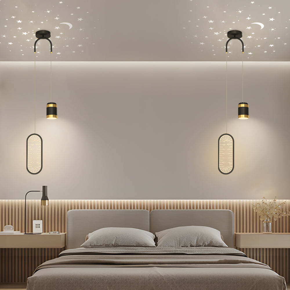 Oval Starry Projection Dimmable Nordic Pendant