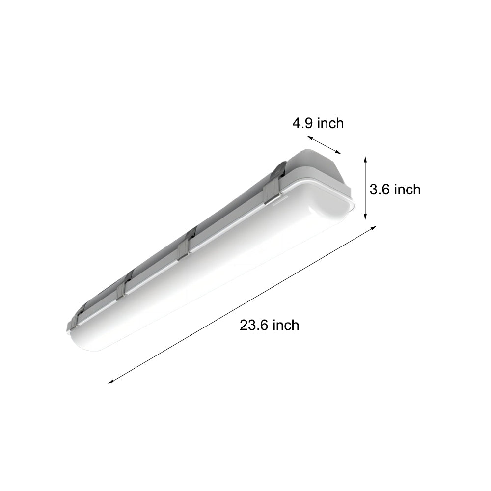 White Linear Vapor Tight LED Flush Mount Light