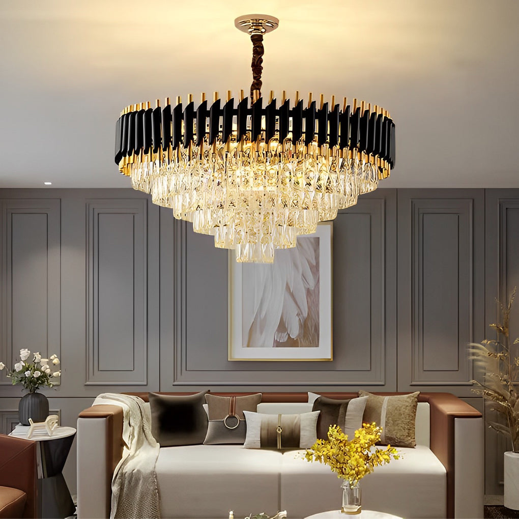 Round Oval Crystal Dimmable Postmodern Chandelier