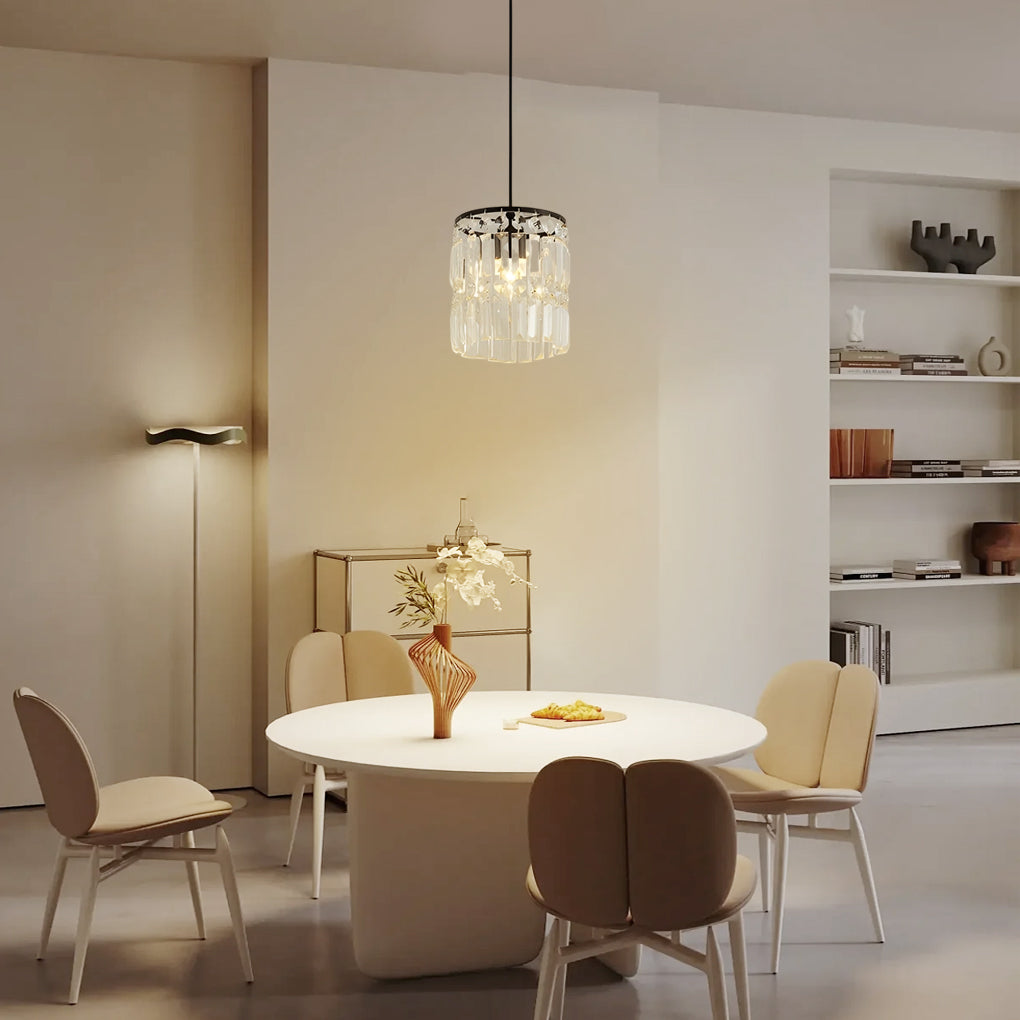 Cylindrical Crystal Shade 3-Step Dimming Nordic Pendant