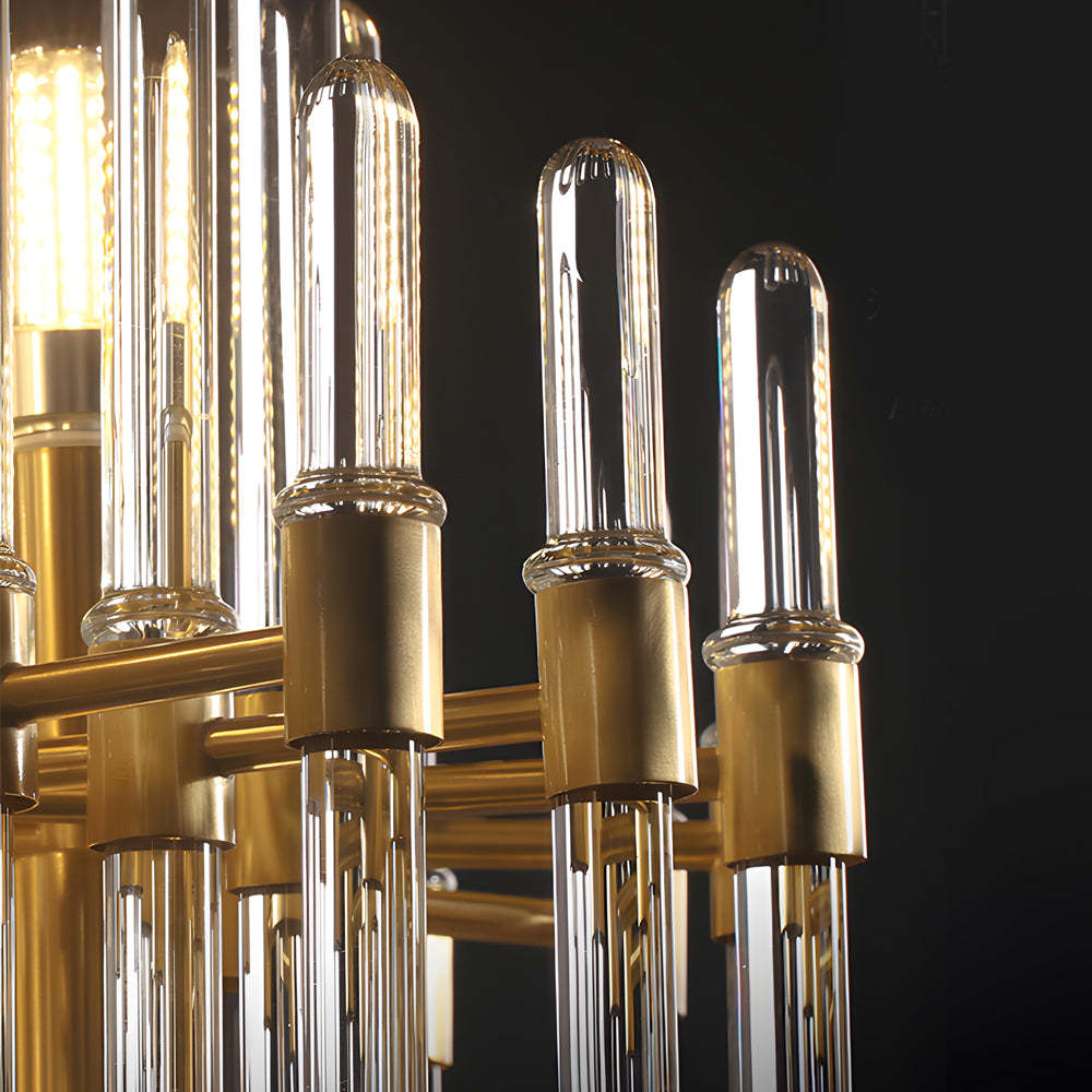 Modern tube brass glass copper metal chandeliers, Lighom