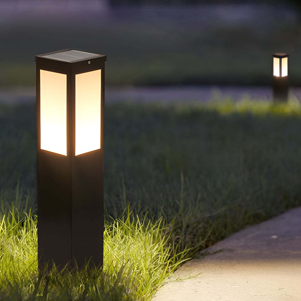 Remote-Controlled Industrial Solar Path Lights Waterproof & Square Outdoor Lighting-Lighom